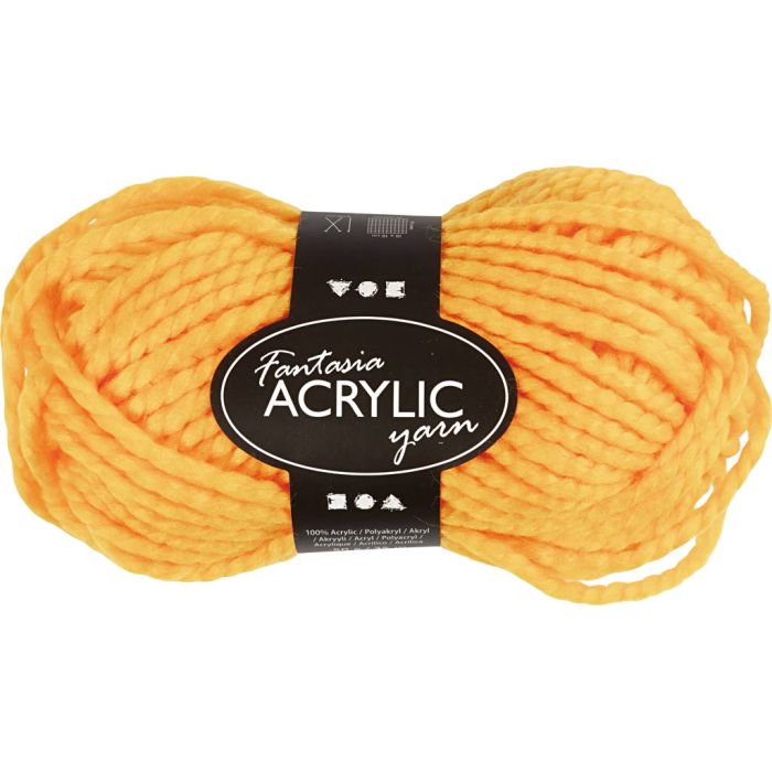 Fantasia Polyacryl-Wolle, L 35 m, Nadel 9-10, Gelb, 50 g/ 1 Knäuel