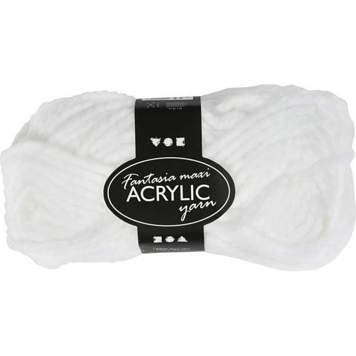 Fantasia Polyacryl-Wolle, L 35 m, Nadel 9-10, Weiß, 50 g/ 1 Knäuel