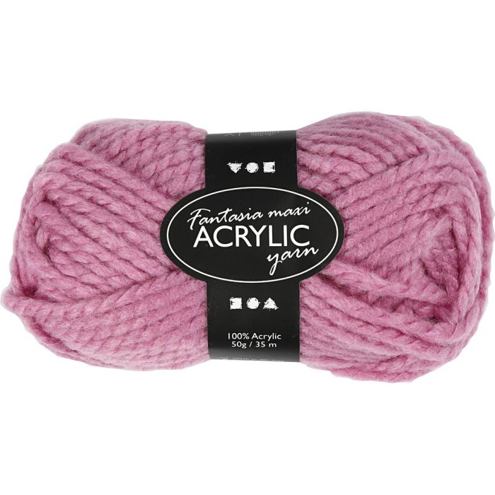 Fantasia Polyacryl-Wolle, L 35 m, Nadel 9-10, Rosa, 50 g/ 1 Knäuel