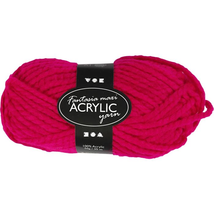 Fantasia Polyacryl-Wolle, L 35 m, Nadel 9-10, Fuchsia, 50 g/ 1 Knäuel