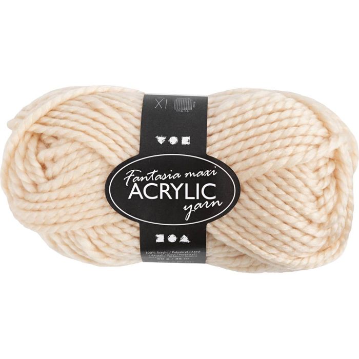 Fantasia Polyacryl-Wolle, L 35 m, Nadel 9-10, Hellbeige, 50 g/ 1 Knäuel