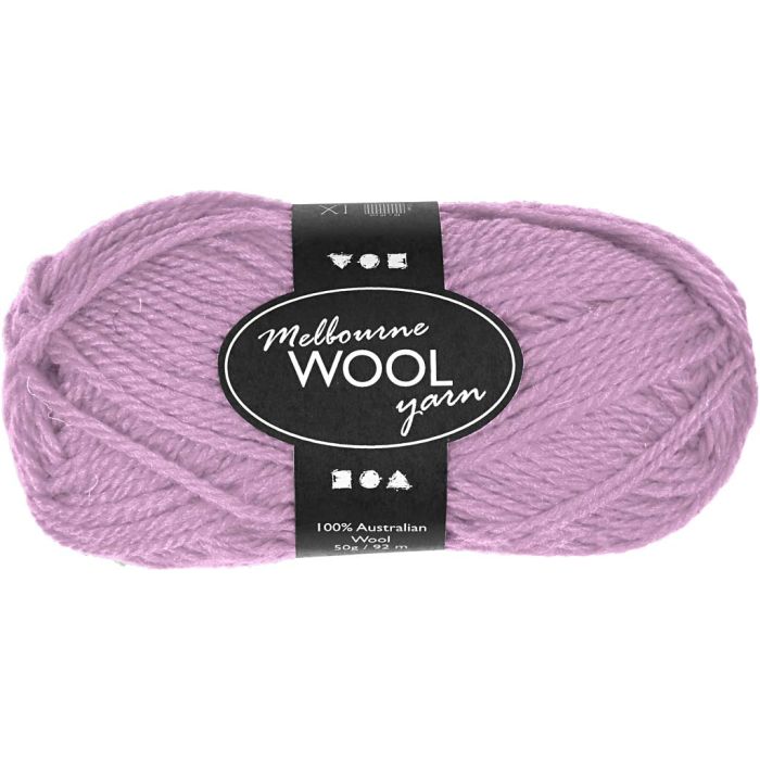 Melbourne Wool Yarn, L 92 m, Rosa, 50 g/ 1 Knäuel