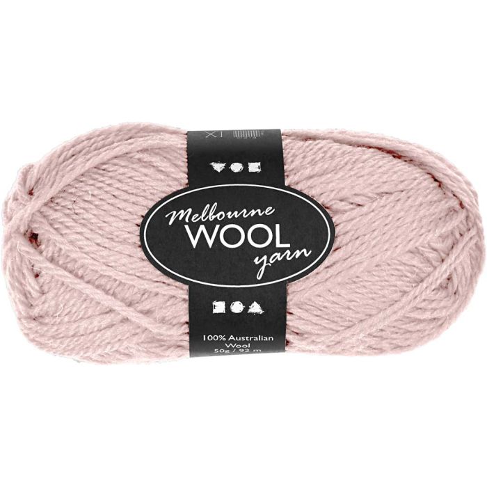 Melbourne Wool Yarn, L 92 m, Rosa, 50 g/ 1 Knäuel