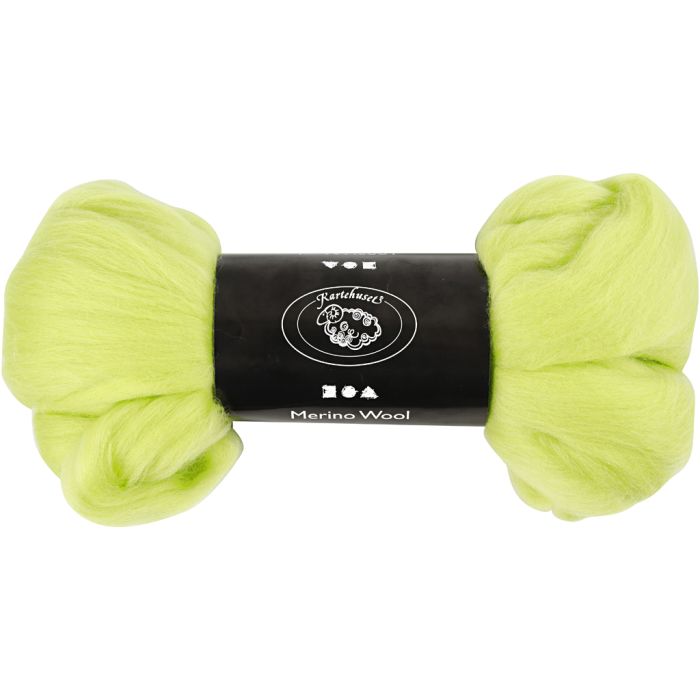 Merinowolle, Dicke 21 my, Lindgrün, 100 g/ 1 Pck