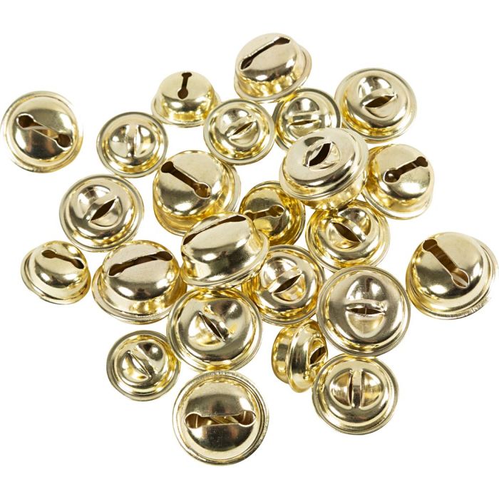 Schellen, Größe 13+15+17 mm, Metallic-Farben, 24 Stk/ 1 Pck