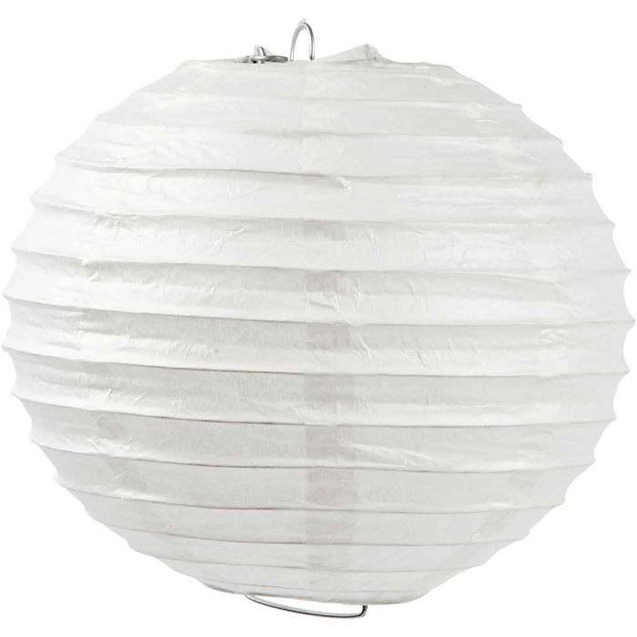 Reispapier-Lampe/-Lampion, Rund, D 20 cm, Weiß, 1 Stk