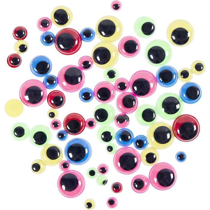Wackelaugen, D 5-14 mm, Sortierte Farben, 200 Stk/ 1 Pck