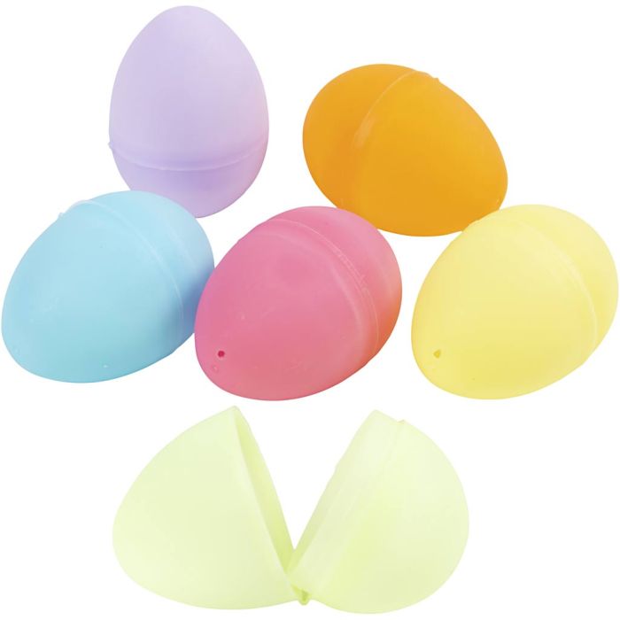 Eier, H 6 cm, D 4 cm, Pastellfarben, 12 Stk/ 1 Pck