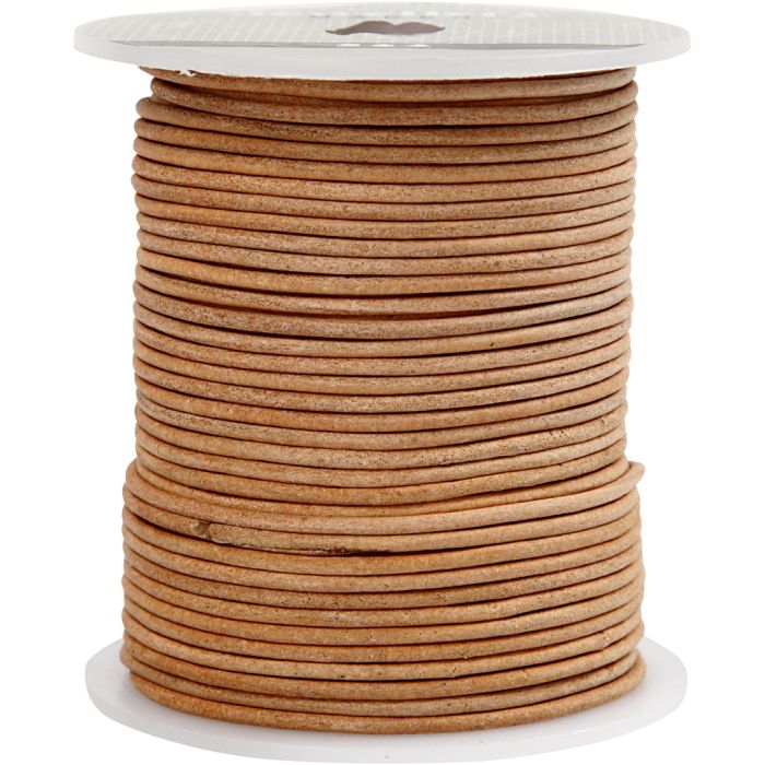 Lederband, Dicke 2 mm, Beige, 50 m/ 1 Rolle