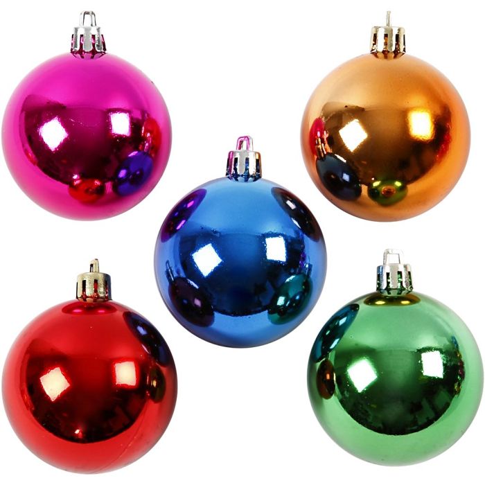 Weihnachtskugeln, D 6 cm, Kräftige Farben, 20 Stk/ 1 Pck
