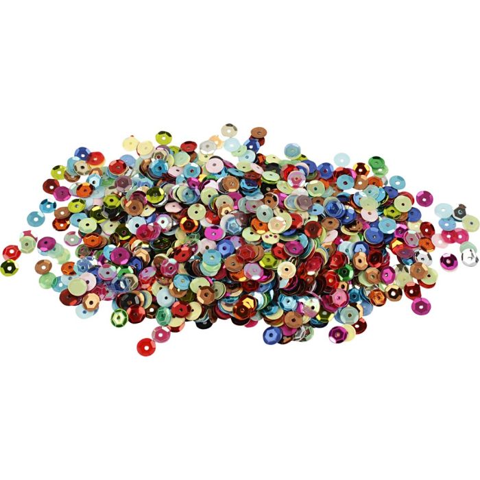 Pailletten - Sortiment, Kreis, D 6 mm, 100 g/ 1 Pck