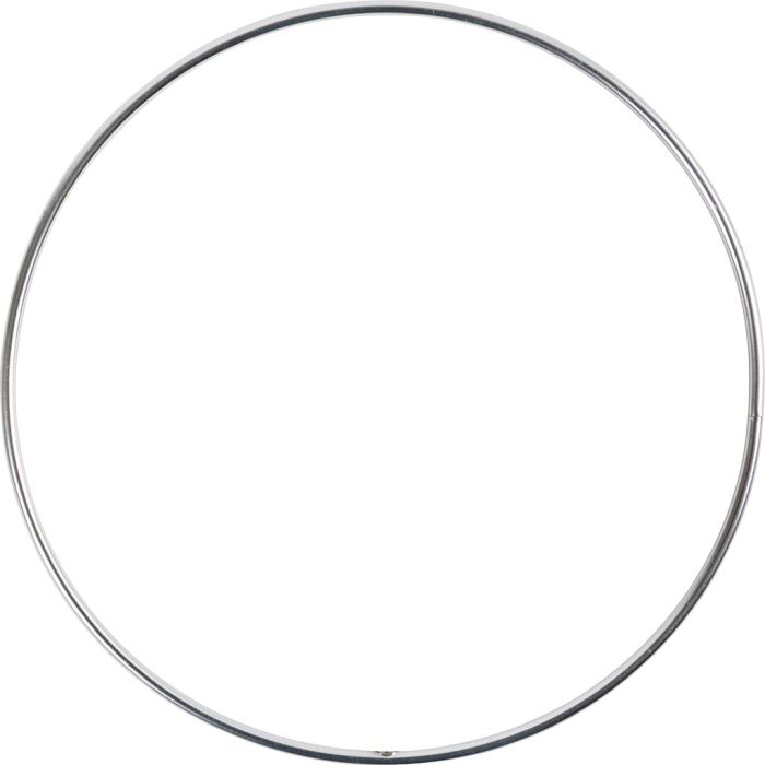 Ring aus Metalldraht, D 10 cm, Dicke 2 mm, Silber, 1 Stk