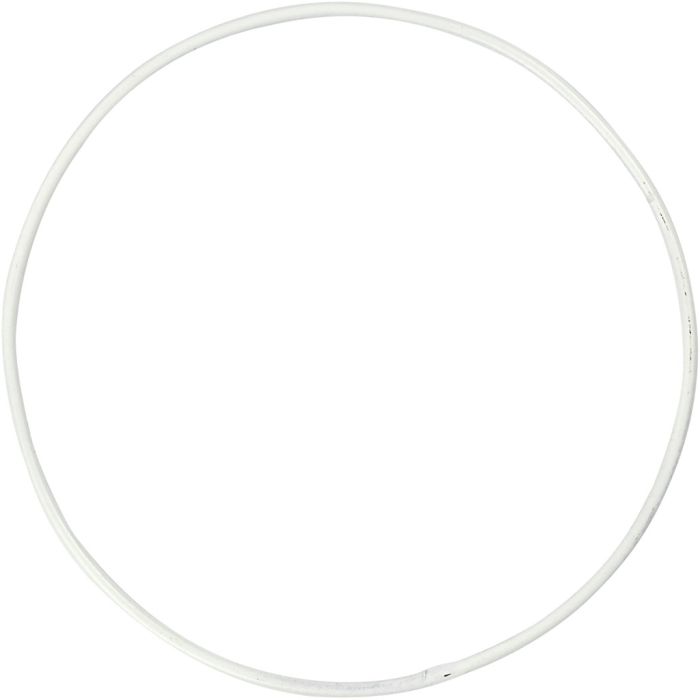 Ring aus Metalldraht, D 10 cm, Dicke 2 mm, Weiß, 10 Stk/ 1 Pck