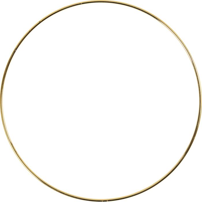 Ring aus Metalldraht, D 15 cm, Dicke 2 mm, Gold, 1 Stk