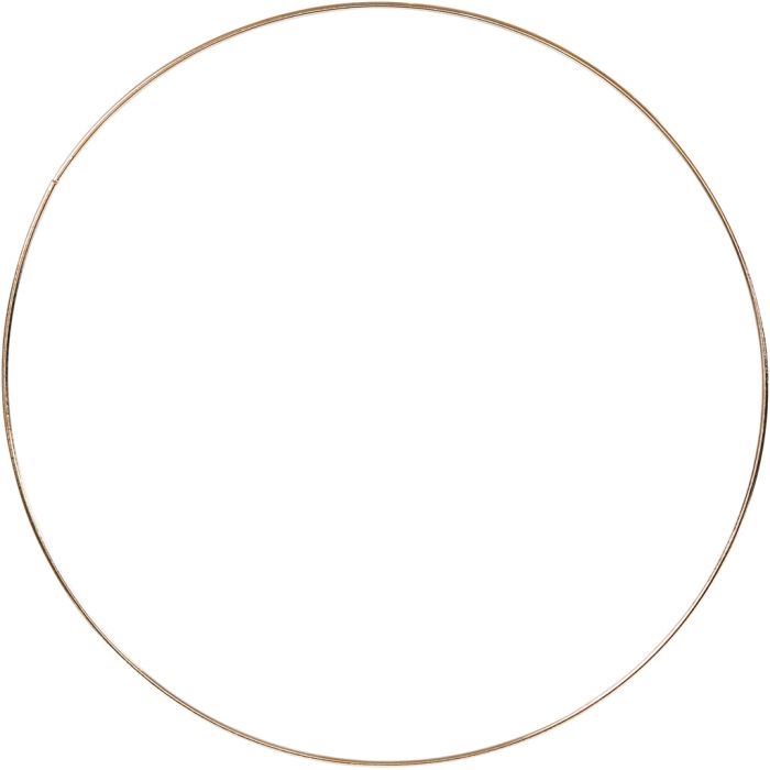 Ring aus Metalldraht, D 30 cm, Dicke 3 mm, Gold, 1 Stk