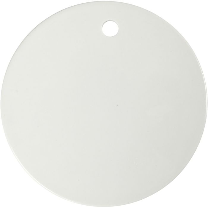 Keramikplatte, rund, D 15 cm, Dicke 0,5 cm, Weiß, 1 Stk