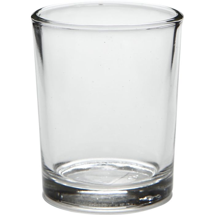 Teelichtglas, H 6,5 cm, D 4,5-5,5 cm, 120 ml, 12 Stk/ 1 Pck