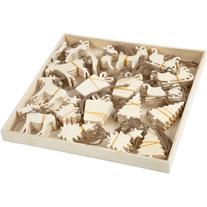 Weihnachtsanhänger, Größe 7-9 cm, Dicke 4 mm, 90 Stk/ 1 Pck