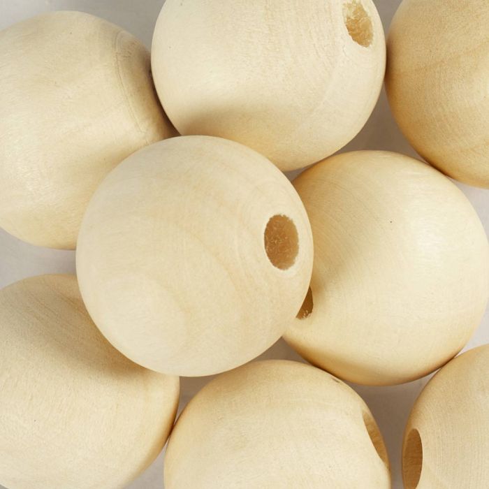 Holzperlen, D 20, Lochgröße 4 mm, 100 Stk/ 1 Pck