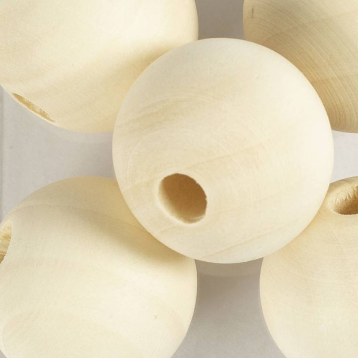 Holzperlen, D 25, Lochgröße 4,5 mm, 50 Stk/ 1 Pck