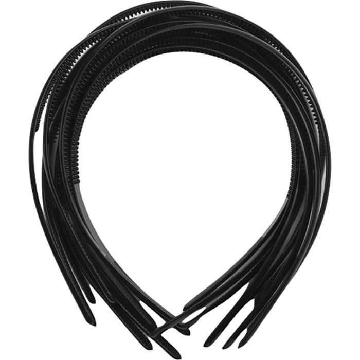 Haarreifen, B 8 mm, Schwarz, 20 Stk/ 1 Pck