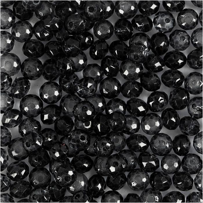 Glasschliffperlen, D 4 mm, Lochgröße 1 mm, Grau, 45 Stk/ 1 Pck