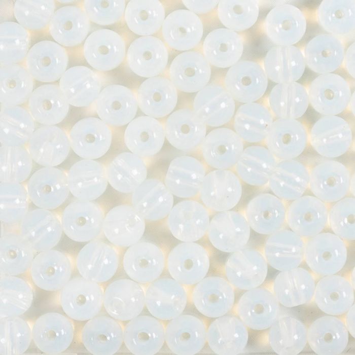 Glasperlen, D 4 mm, Lochgröße 1 mm, Kristall, 90 Stck., 20 g/ 1 Pck