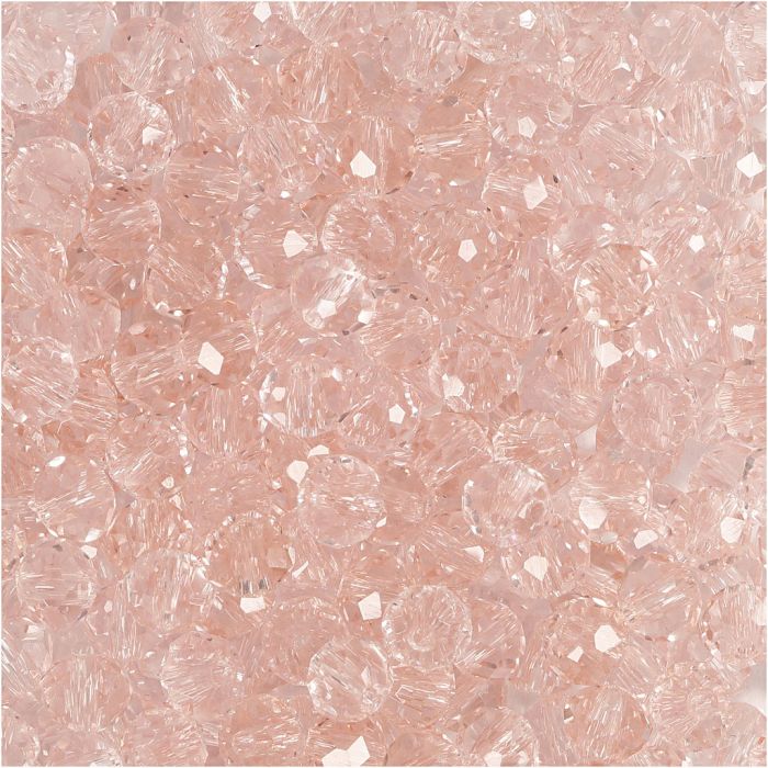 Glasschliffperlen, Größe 3x4 mm, Lochgröße 0,8 mm, Rosa, 100 Stk/ 1 Pck