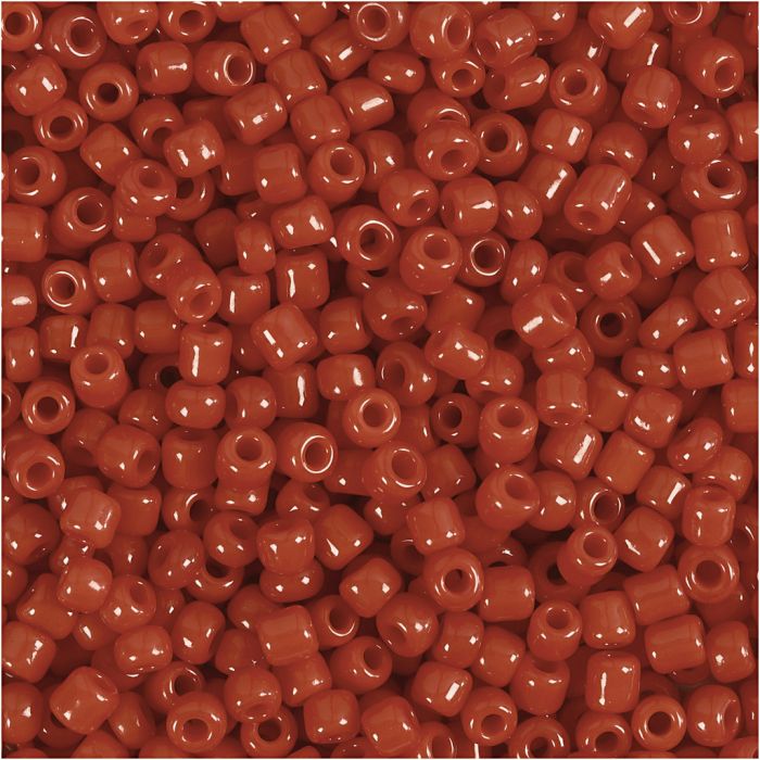 Rocaille-Perlen, D 3 mm, Größe 8/0, Lochgröße 0,6-1,0 mm, Dunkelrot, 25 g/ 1 Pck