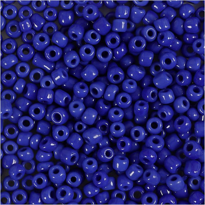 Rocaille-Perlen, D 3 mm, Größe 8/0, Lochgröße 0,6-1,0 mm, Blau, 25 g/ 1 Pck