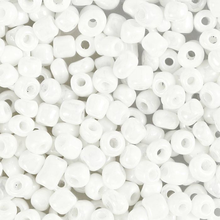 Rocaille-Perlen, D 4 mm, Größe 6/0, Lochgröße 0,9-1,2 mm, Perlmutt, 500 g/ 1 Pck