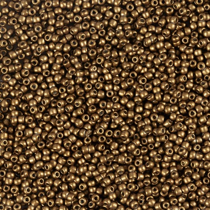 Rocaille-Perlen, Nr. 15/0, D 1.7 mm, Lochgröße 0,5-0,8 mm, Bronze, 25 g/ 1 Pck