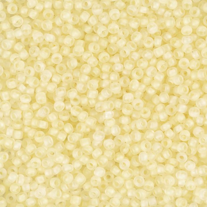 Rocaille-Perlen, Nr. 15/0, D 1.7 mm, Lochgröße 0,5-0,8 mm, matt frozen, Weiß, 25 g/ 1 Pck