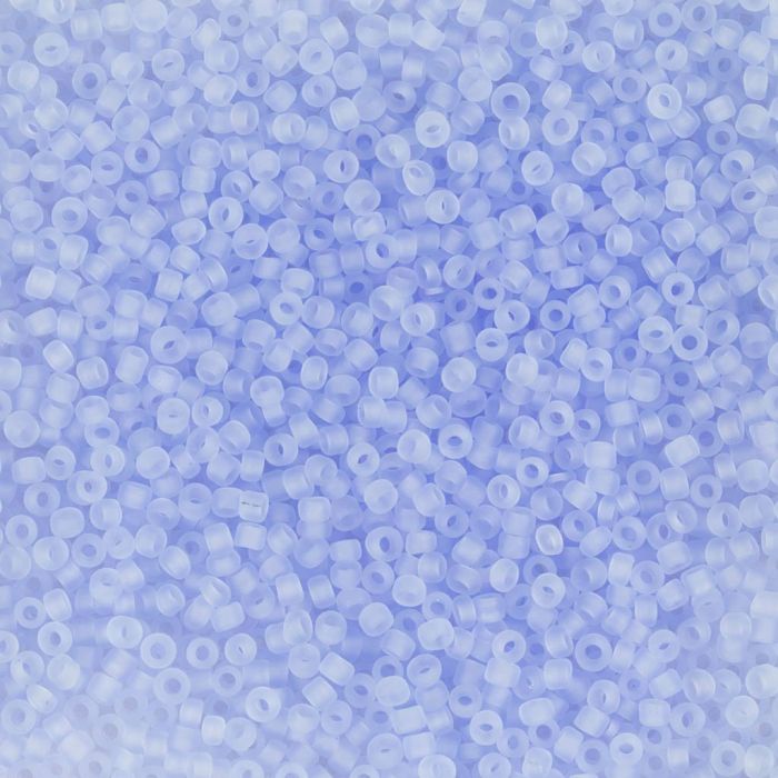 Rocaille-Perlen, Nr. 15/0, D 1.7 mm, Lochgröße 0,5-0,8 mm, matt frozen, Hellblau, 25 g/ 1 Pck
