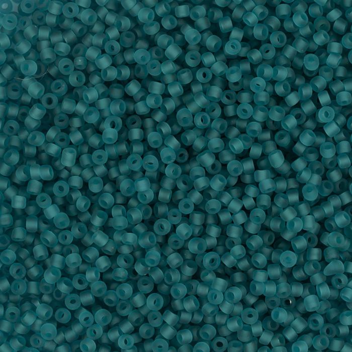 Rocaille-Perlen, Nr. 15/0, D 1.7 mm, Lochgröße 0,5-0,8 mm, matt frozen, Türkis, 25 g/ 1 Pck
