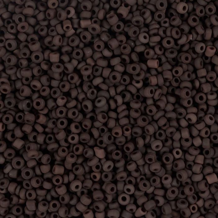 Rocaille-Perlen, Nr. 15/0, D 1.7 mm, Lochgröße 0,5-0,8 mm, matt frozen, Rot, 25 g/ 1 Pck