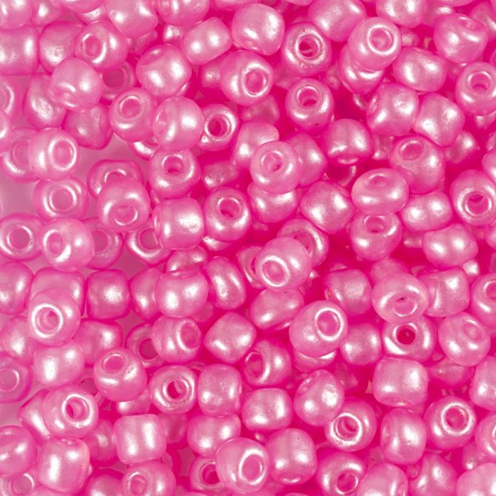 Rocaille-Perlen, Nr. 6/0, D 4 mm, Lochgröße 0,9-1,2 mm, Rosa, 25 g/ 1 Pck