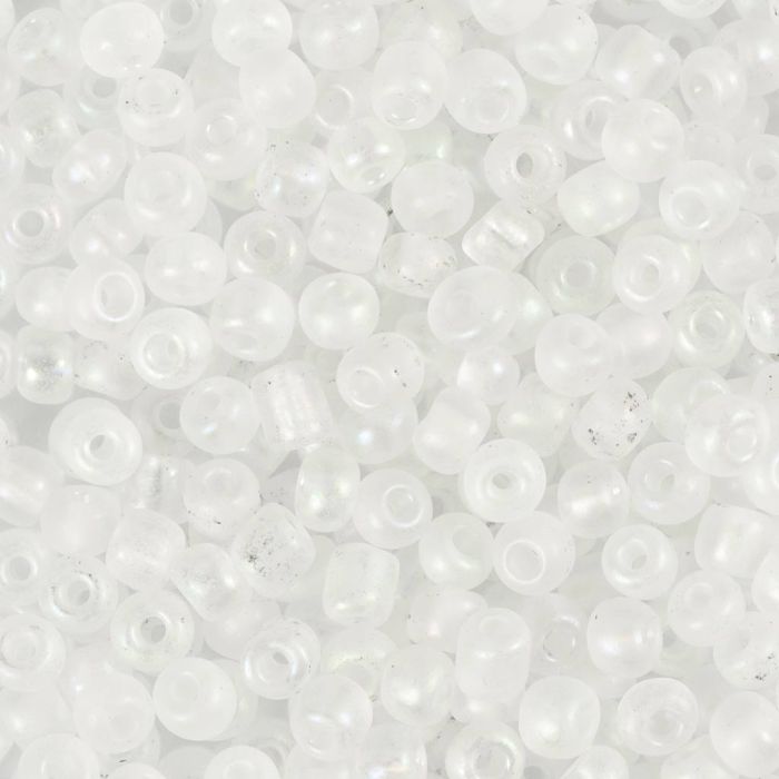 Rocaille-Perlen, Nr. 6/0, D 4 mm, Lochgröße 0,9-1,2 mm, Kristall, 25 g/ 1 Pck