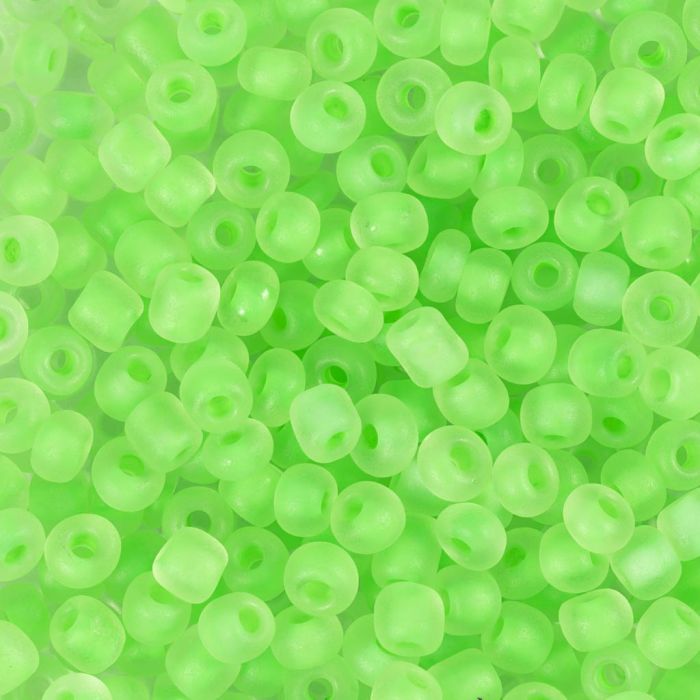 Rocaille-Perlen, Nr. 6/0, D 4 mm, Lochgröße 0,9-1,2 mm, Matt, Grün, 25 g/ 1 Pck
