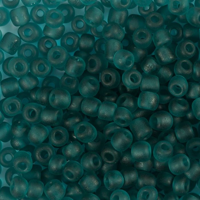 Rocaille-Perlen, Nr. 6/0, D 4 mm, Lochgröße 0,9-1,2 mm, matt frozen, Türkis, 25 g/ 1 Pck