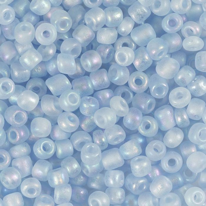 Rocaille-Perlen, Nr. 6/0, D 4 mm, Lochgröße 0,9-1,2 mm, light blue center, 25 g/ 1 Pck