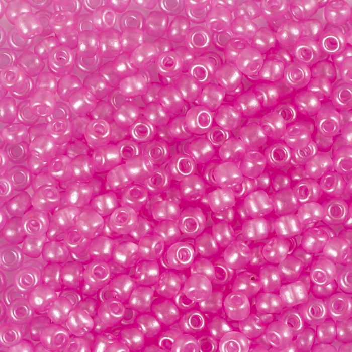 Rocaille-Perlen, Nr. 8/0, D 3 mm, Lochgröße 0,6-1,0 mm, Rosa, 25 g/ 1 Pck