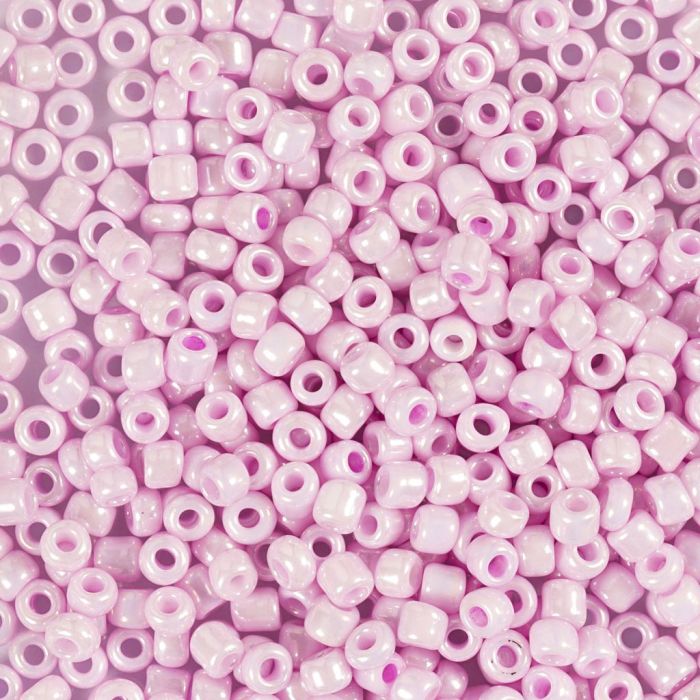 Rocaille-Perlen, Nr. 8/0, D 3 mm, Lochgröße 0,6-1,0 mm, Rosa mattiert, 25 g/ 1 Pck