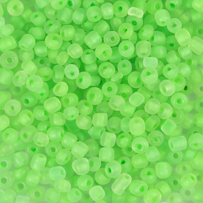 Rocaille-Perlen, Nr. 8/0, D 3 mm, Lochgröße 0,6-1,0 mm, Matt, Grün, 25 g/ 1 Pck