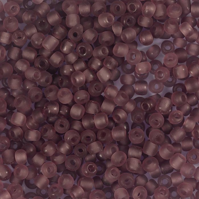 Rocaille-Perlen, Nr. 8/0, D 3 mm, Lochgröße 0,6-1,0 mm, matt frozen, Helllila, 25 g/ 1 Pck