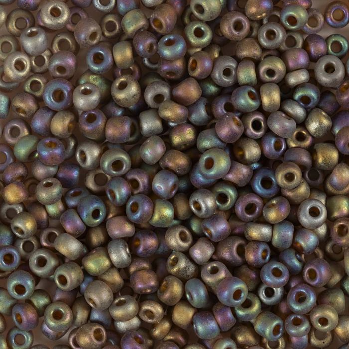 Rocaille-Perlen, Nr. 8/0, D 3 mm, Lochgröße 0,6-1,0 mm, light beige center, 25 g/ 1 Pck