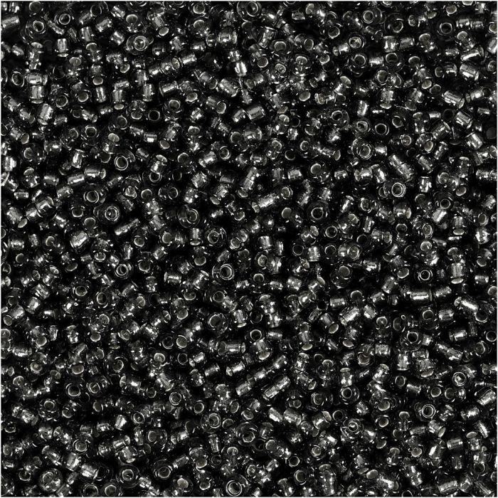 Rocaille-Perlen, D 1,7 mm, Größe 15/0, Lochgröße 0,5-0,8 mm, Graugrün, 25 g/ 1 Pck
