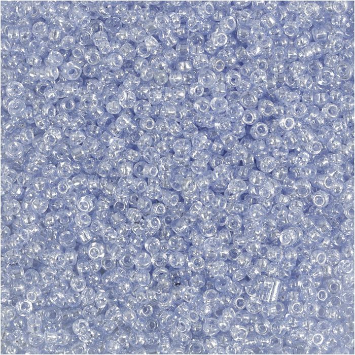 Rocaille-Perlen, D 1,7 mm, Größe 15/0, Lochgröße 0,5-0,8 mm, Hellblau, 25 g/ 1 Pck