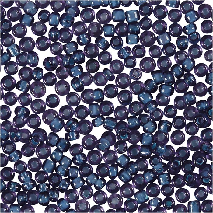 Rocaille-Perlen, D 1,7 mm, Größe 15/0, Lochgröße 0,5-0,8 mm, Flieder, 25 g/ 1 Pck