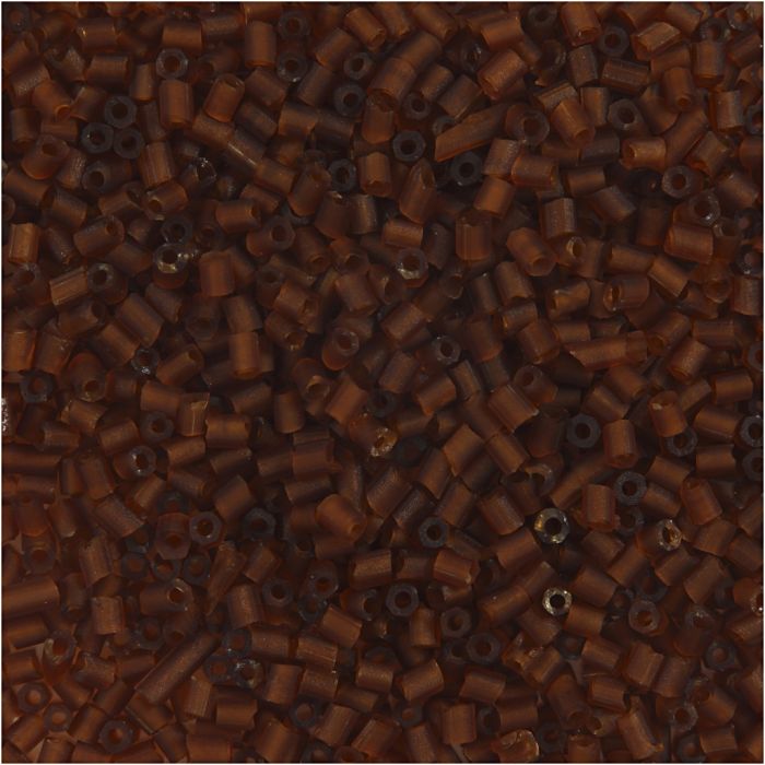 Rocailles-Perlen 2-cut, D 1,7 mm, Größe 15/0, Lochgröße 0,5 mm, Braun, 500 g/ 1 Btl.